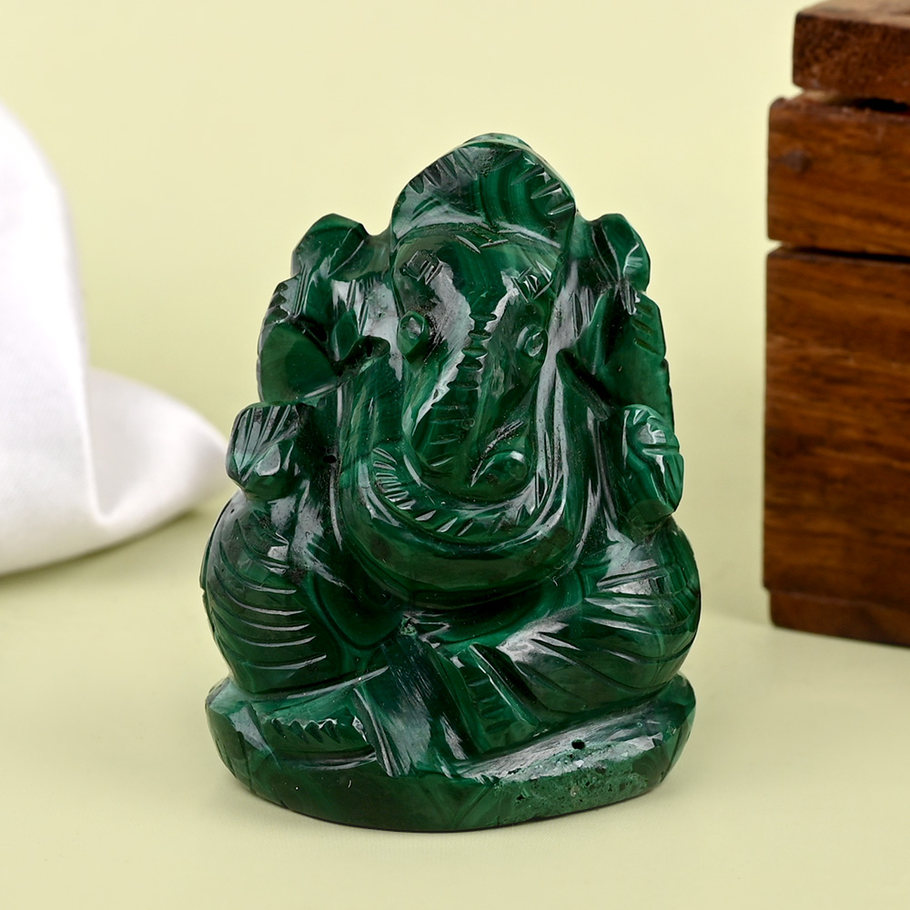 Malachite Ganesh Idol - 138 gms