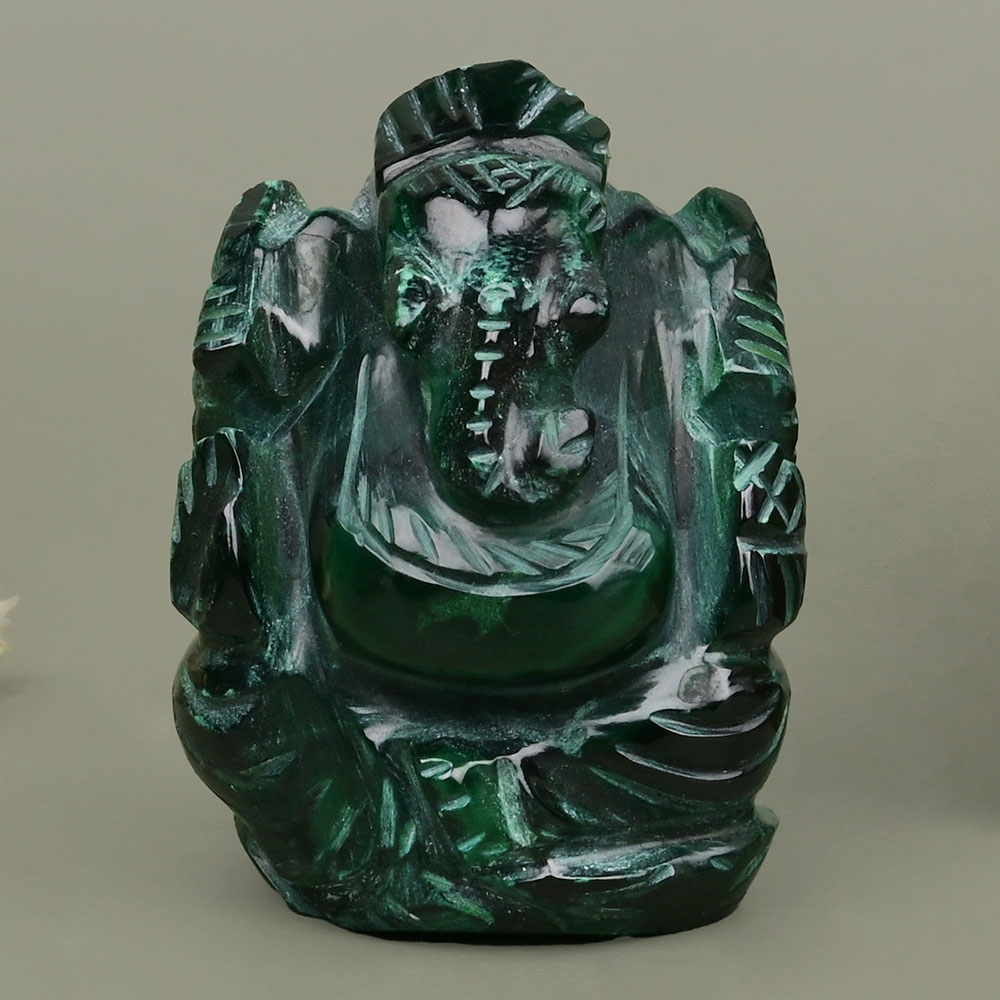 Malachite Ganesh Idol - 85 gms