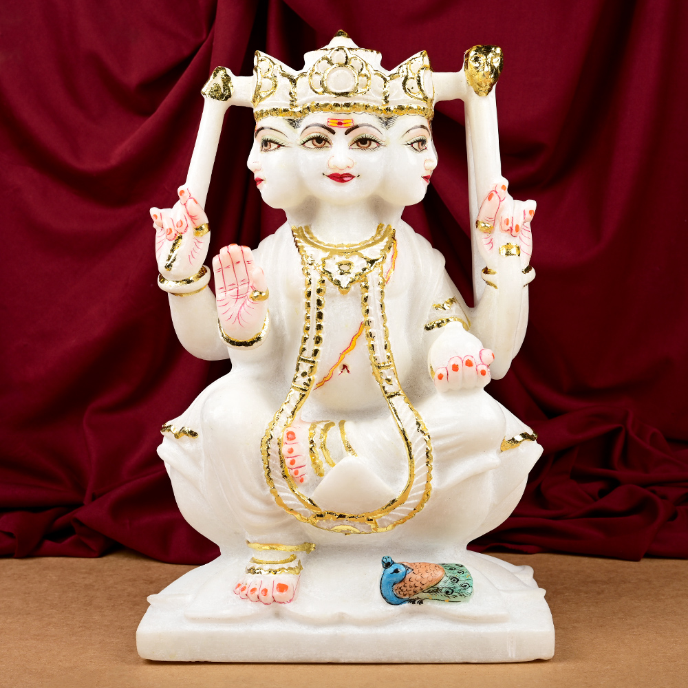 Buy Kartikeya on Lotus Makrana Marble Idol from Rudra Centre (Rudraksha Ratna) at reasonable prices.