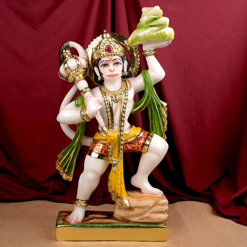 Buy Sanjeevani Hanuman Makrana Marble Idol from Rudra Centre (Rudraksha Ratna) at reasonable prices.
