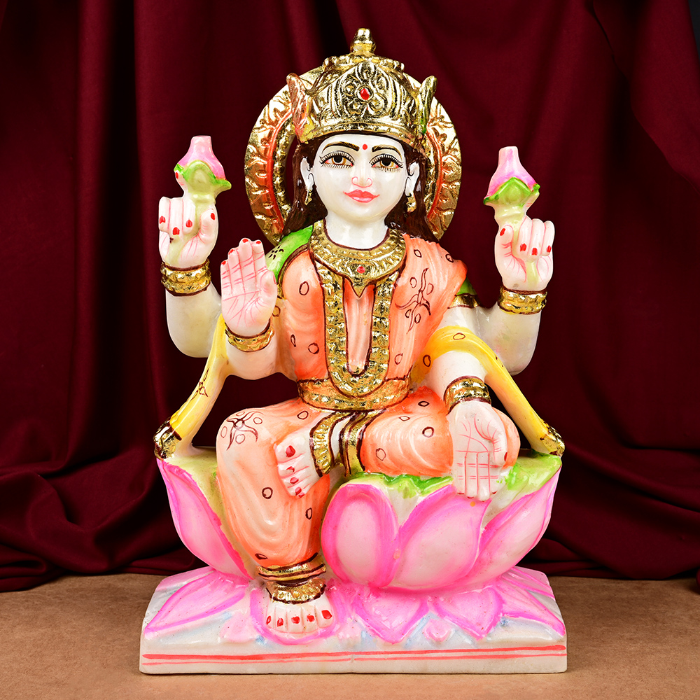 Buy Goddess Lakshmi Makrana Marble Idol from Rudra Centre (Rudraksha Ratna) at reasonable prices.