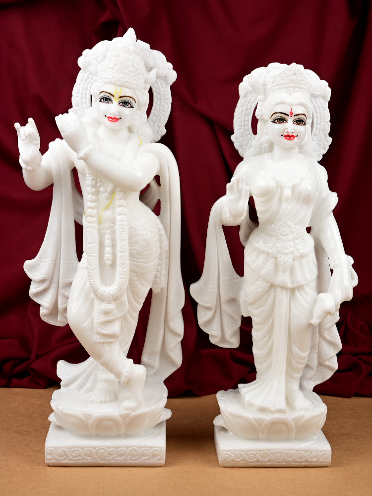 Buy Shree Radha Krishna Makrana Marble Idol from Rudra Centre (Rudraksha Ratna) at reasonable prices.