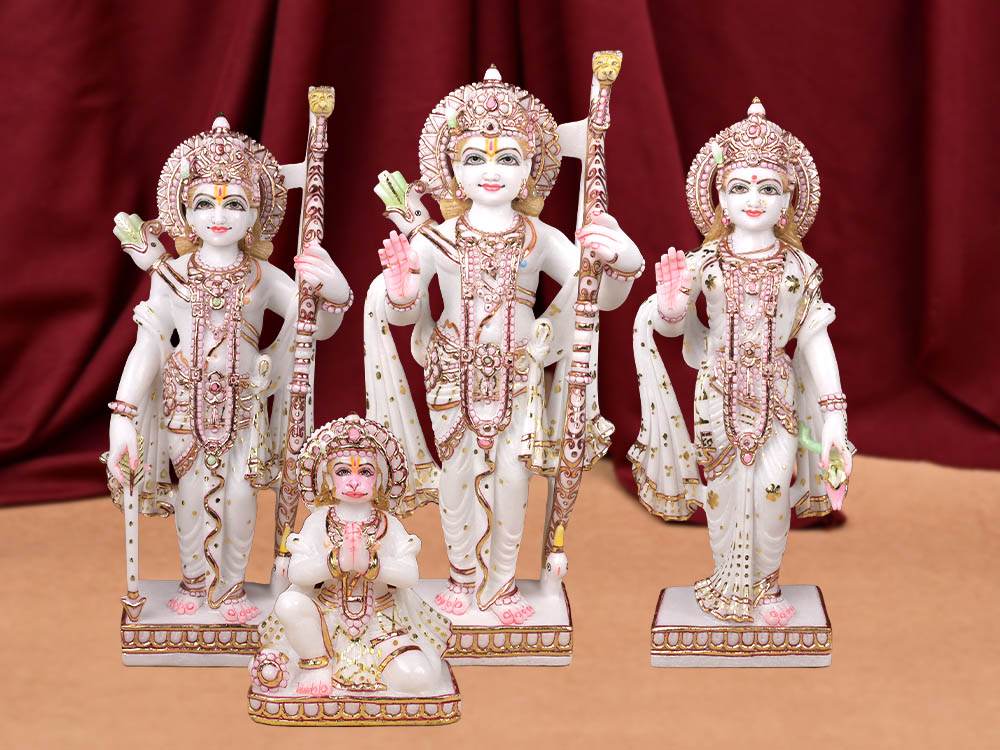 Buy Shree Ram Parivar Makrana Marble Idol from Rudra Centre (Rudraksha Ratna) at reasonable prices.