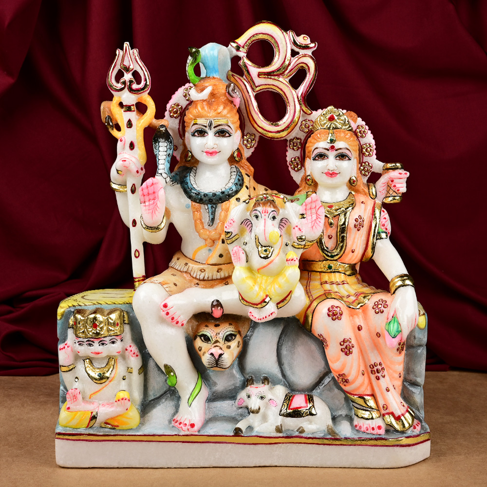 Buy Shiva Parivar Makrana Marble Idol from Rudra Centre (Rudraksha Ratna) at reasonable prices.