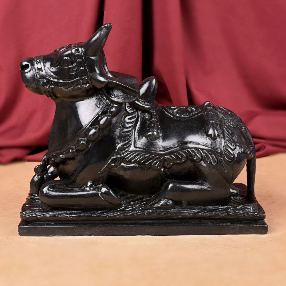 Buy Shiva Vahan Nandi Black Makrana Marble Idol from Rudra Centre (Rudraksha Ratna) at reasonable prices.
