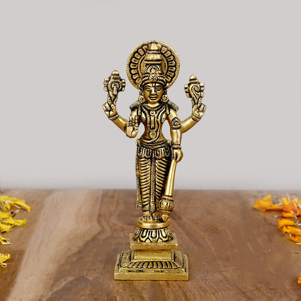 Chaturbhuj Vishnu Brass Idol