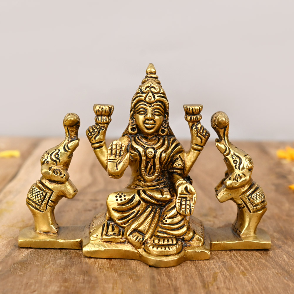 Gaja Lakshmi Brass Idol