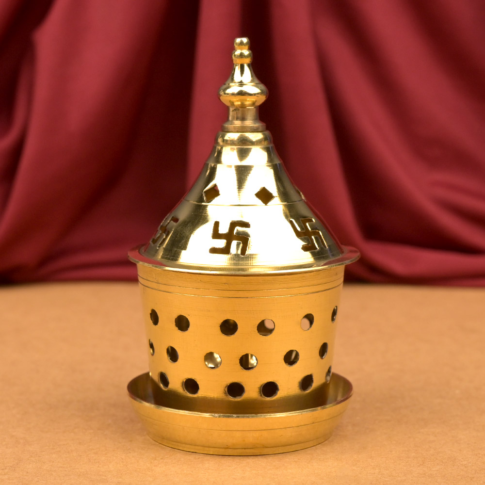 Brass Swastik Diya Oil Lamp
