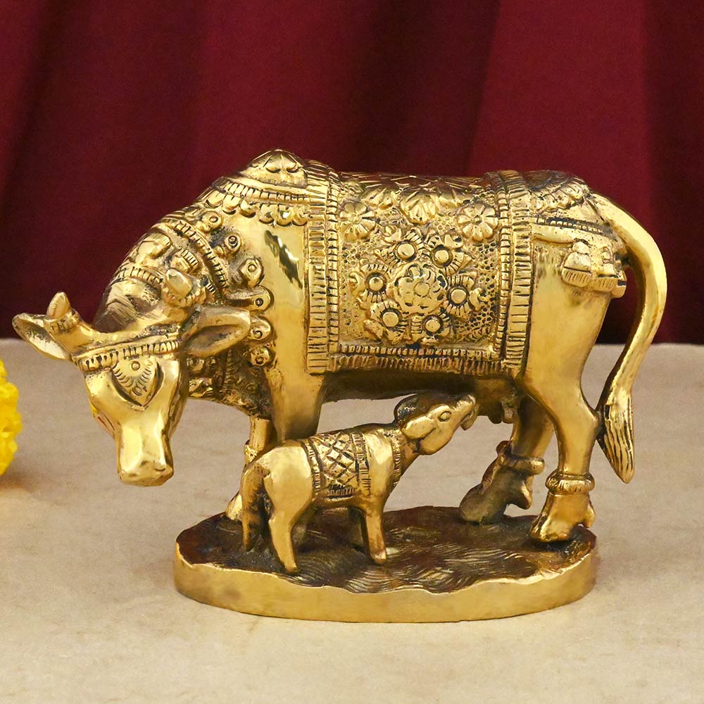 Gau Mata Brass Murti