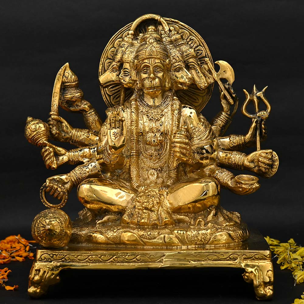 Punchmukhi Hanumanji Brass Murti