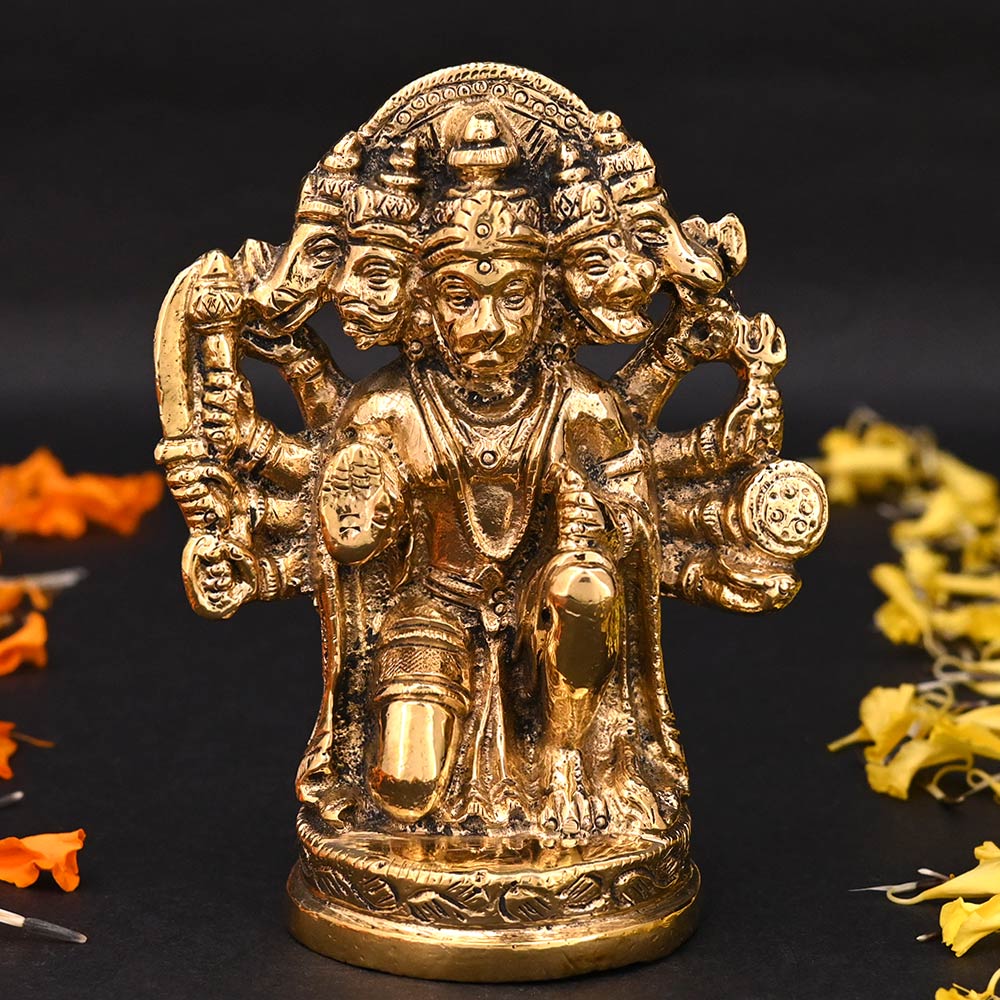 Punchmukhi Hanuman Brass Murti