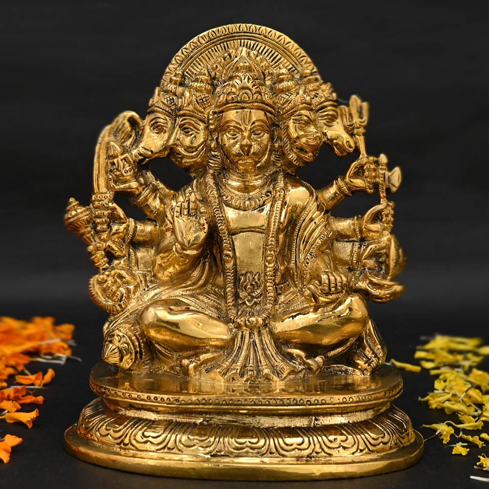 Panchmukhi Hanuman Brass Idol