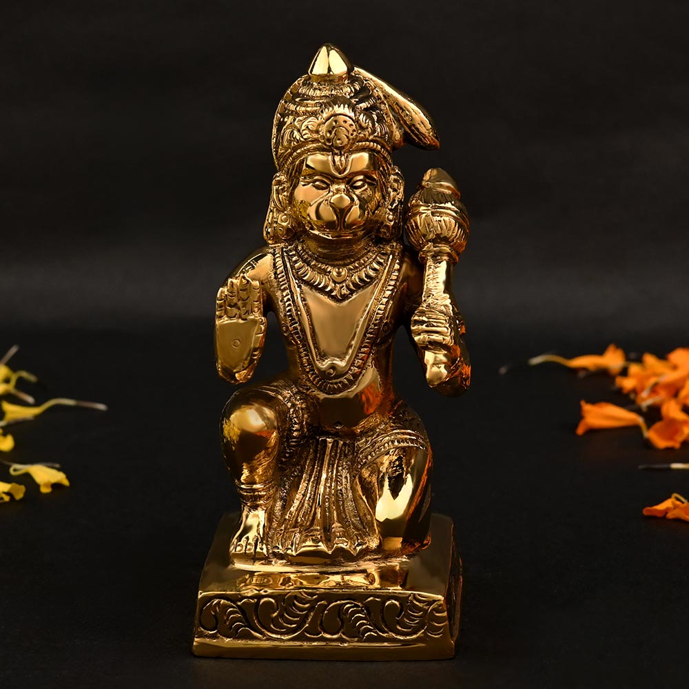 Blessing Hanuman Brass Statue