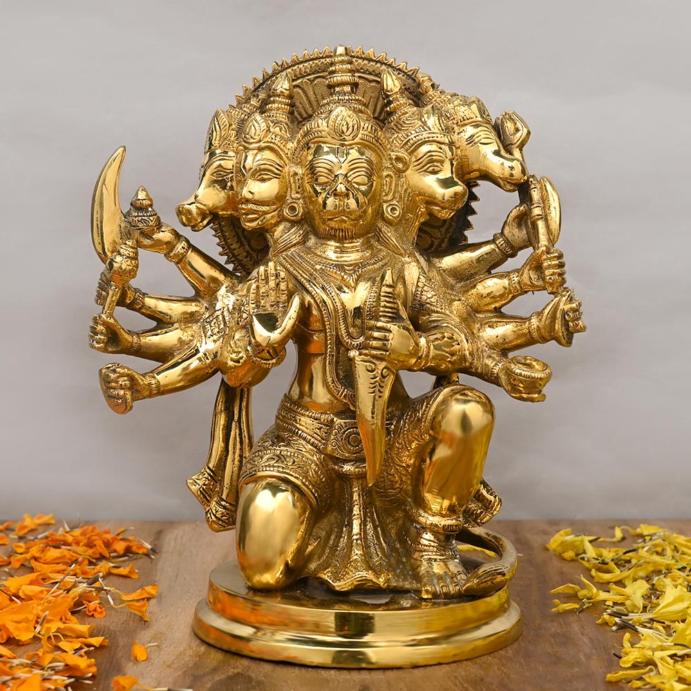 Punchmukhi Hanuman Brass Idol