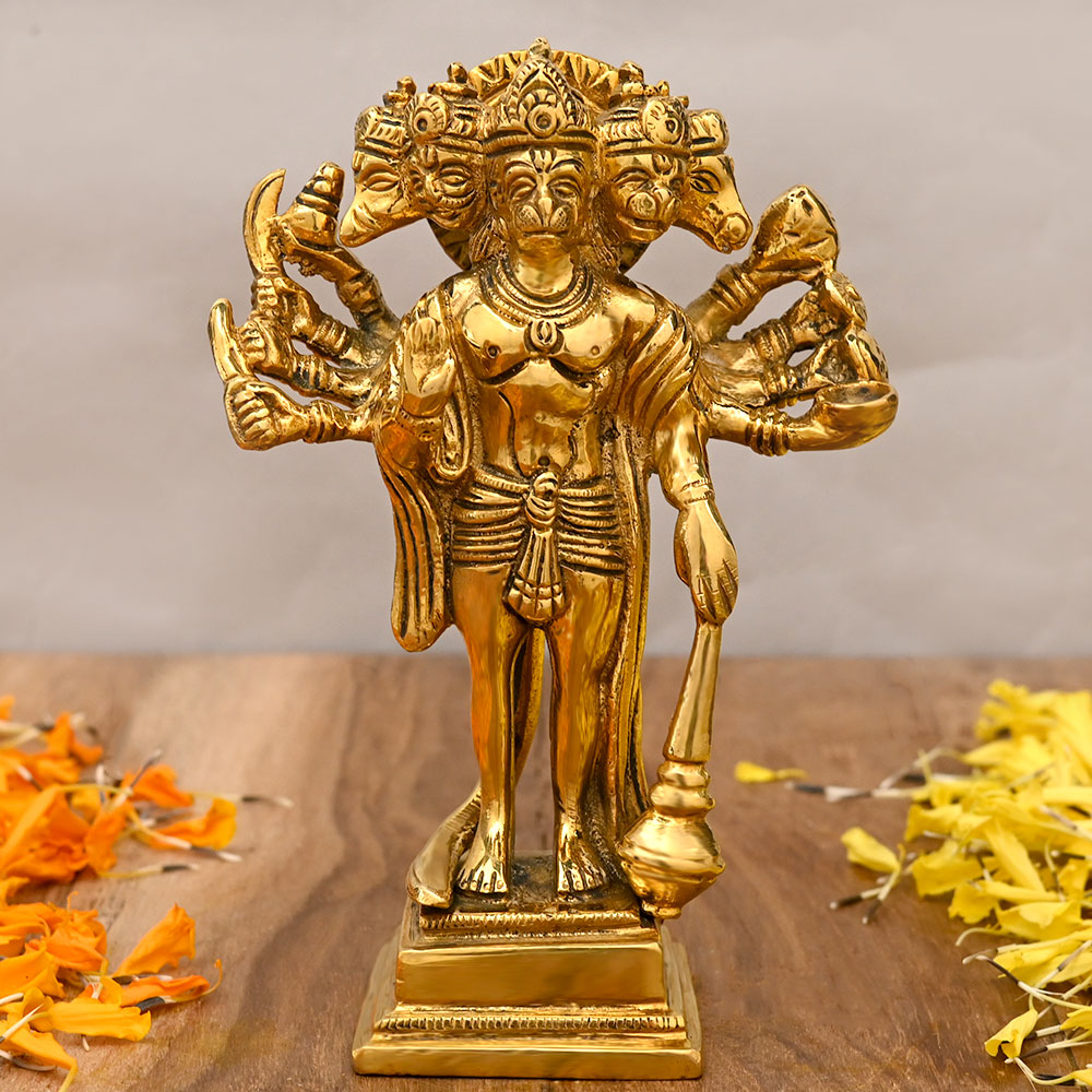 Panchmukhi Hanuman Brass Murti