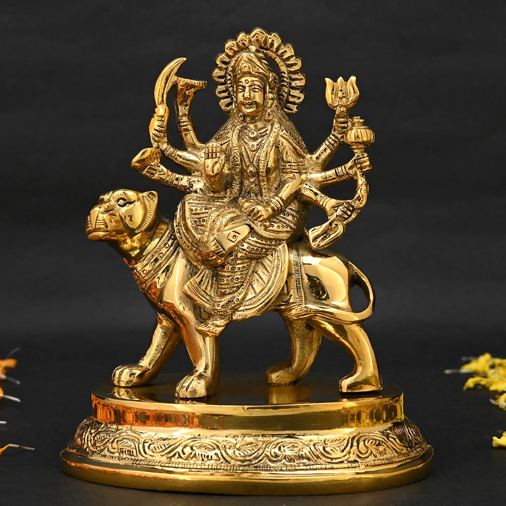 Kanaka Durga Brass Statue