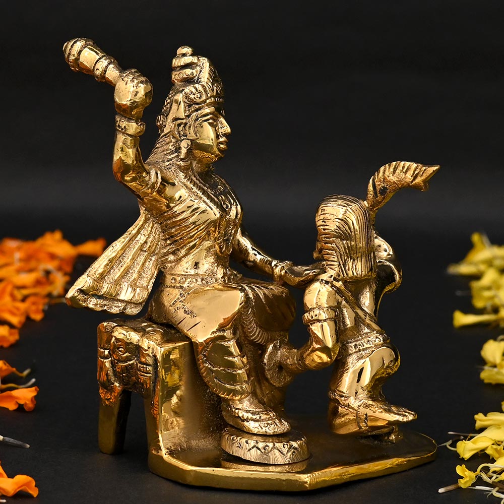 Maa Baglamukhi Brass Murti