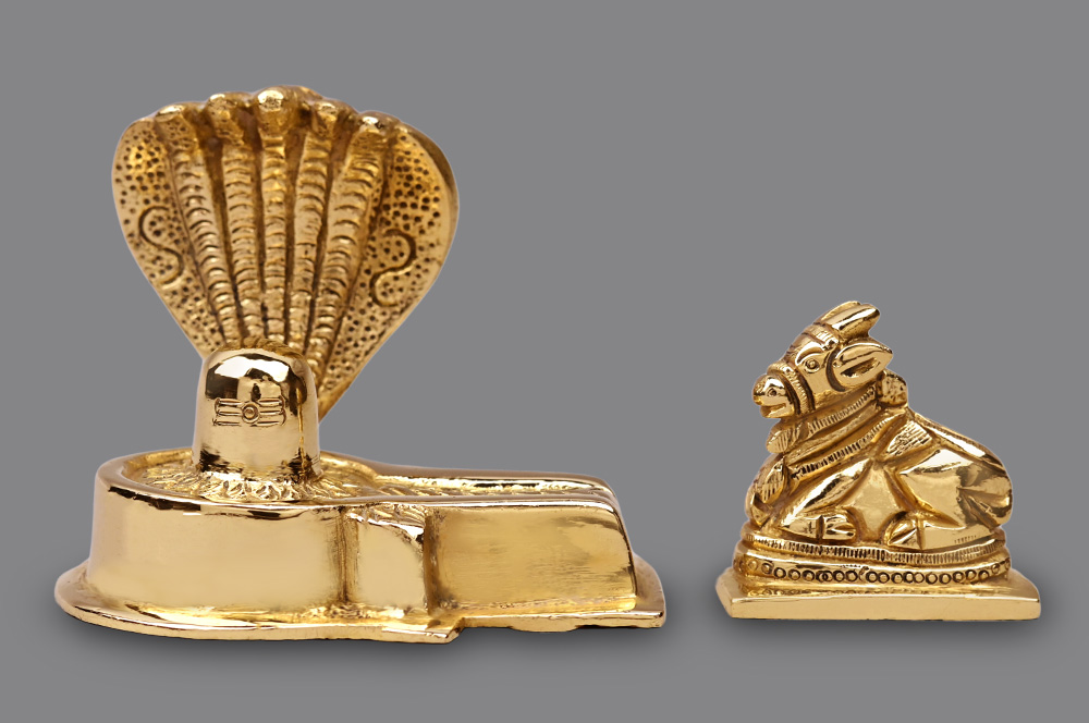 Shivaling with Nandi in Brass III