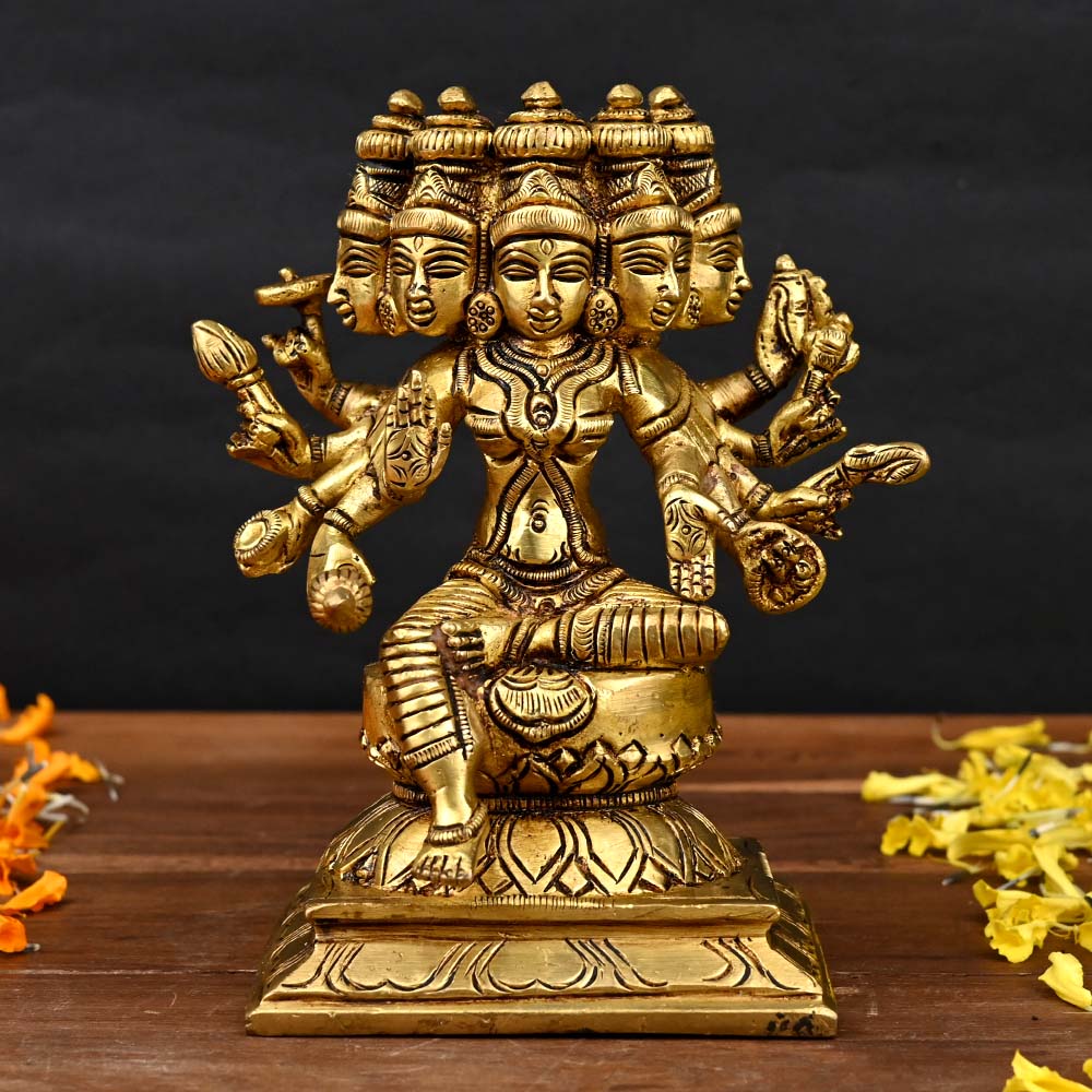 Panchmukhi Gayatri Brass Murti