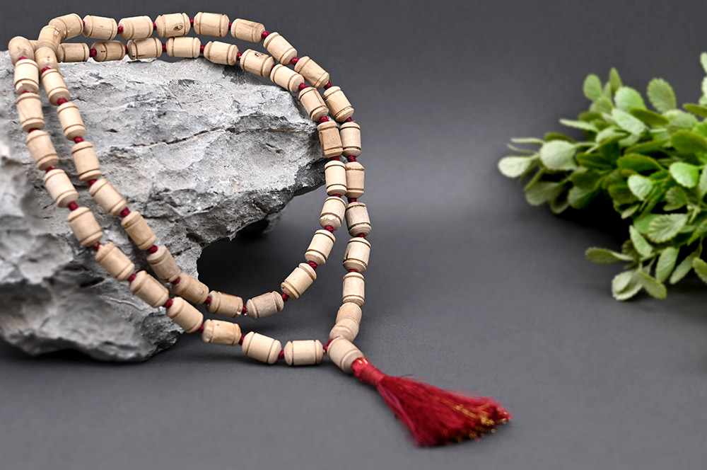 Tulsi Drum Shape Beads Mala