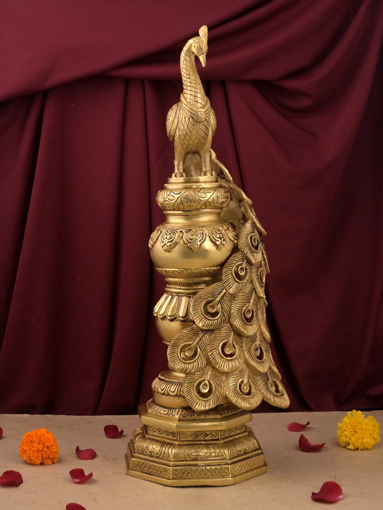 Peacock Mor Superfine Brass Idol