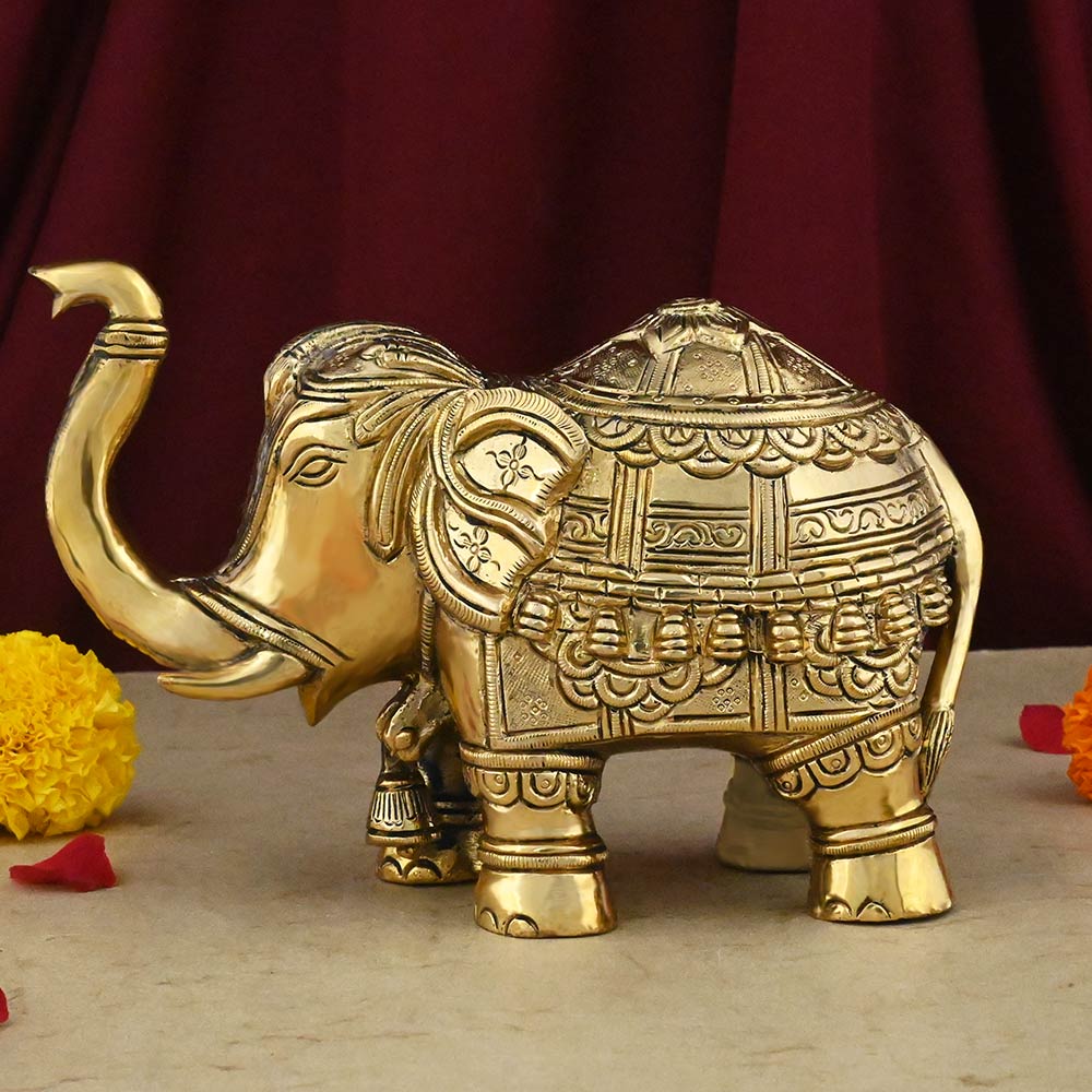 Designer Elephant Brass Statue