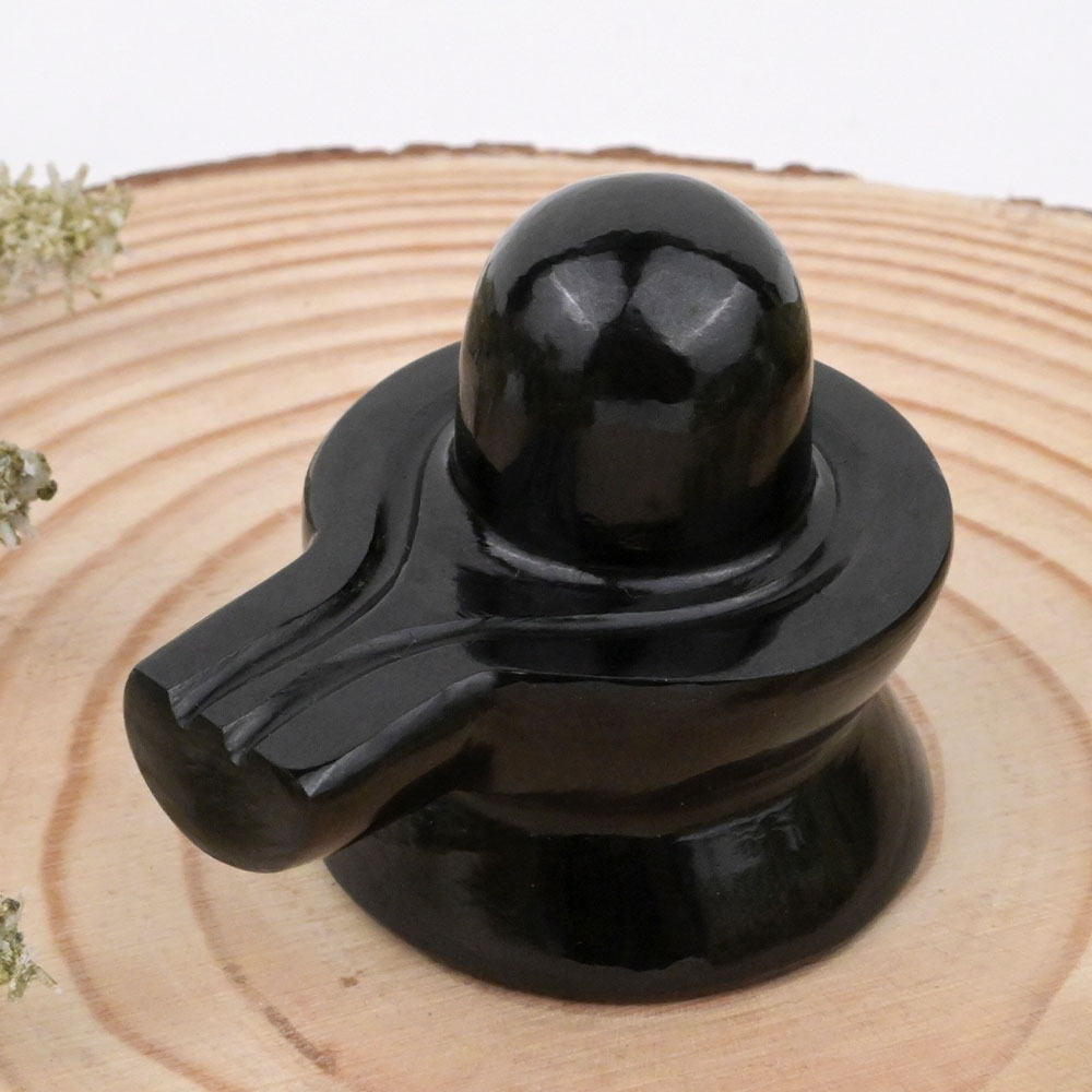 Black Agate Shivling - 82.22 gms