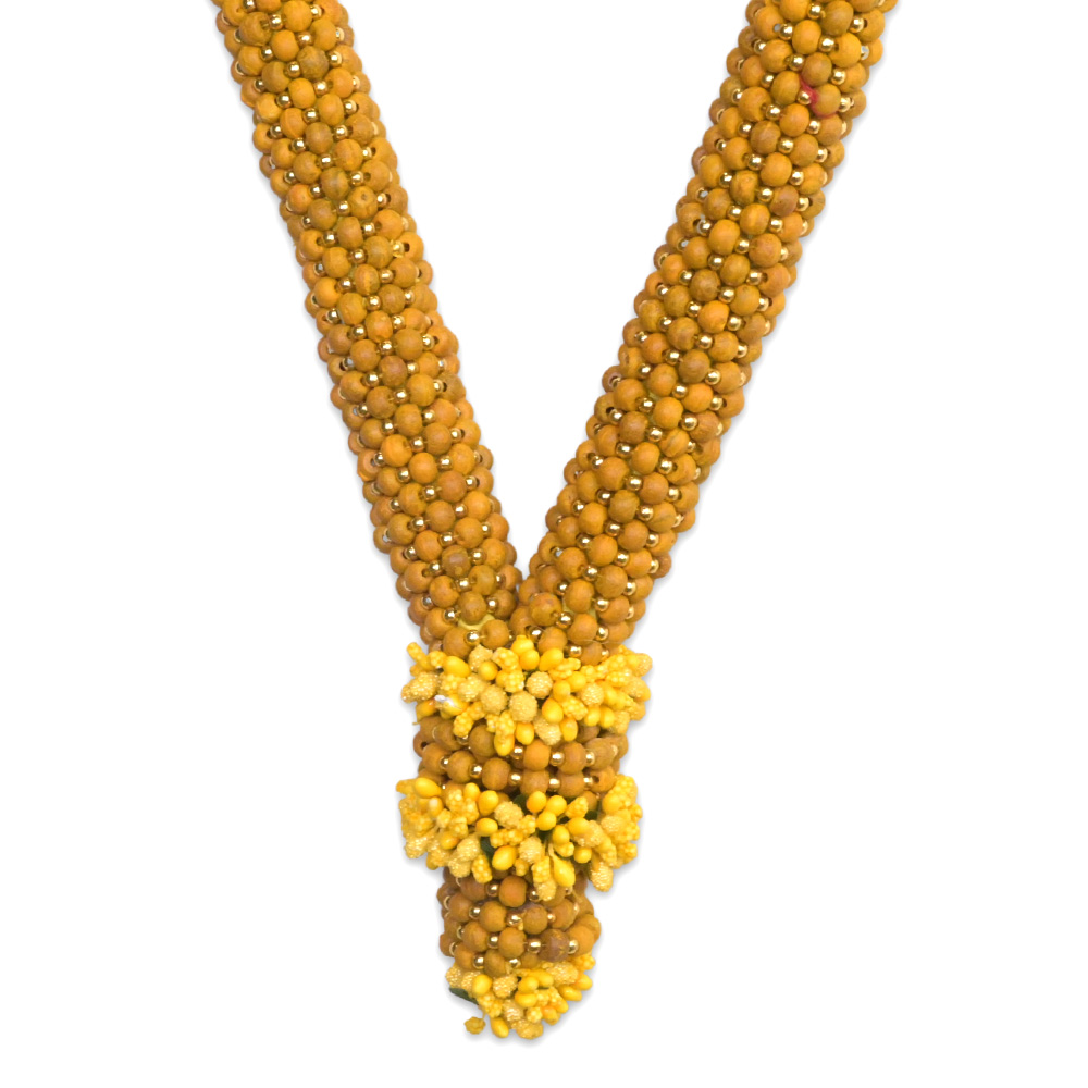 Haldi Turmeric Beads Garland Mala for Deity Puja