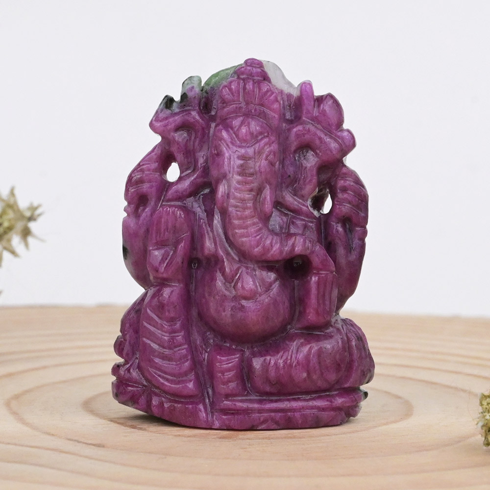 Ganesh Ruby Idol - 163.95 carats