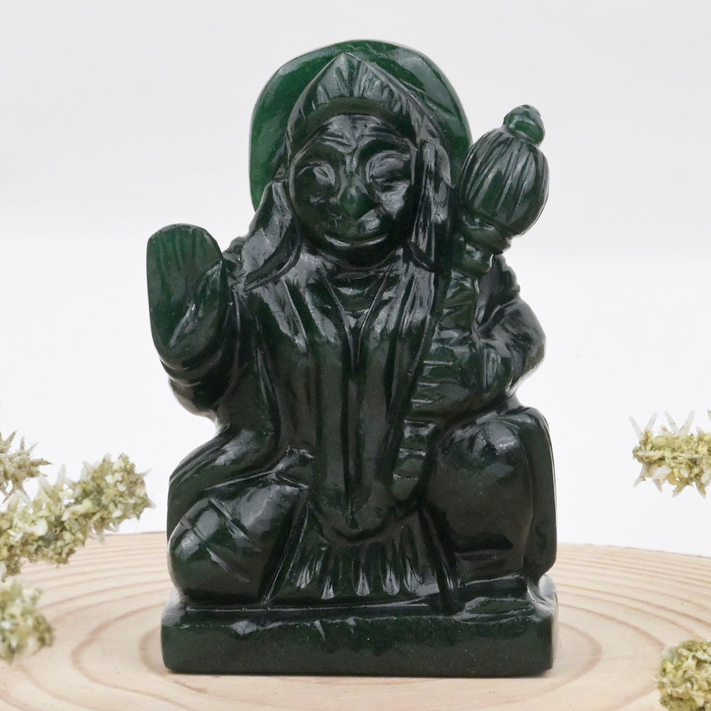 Green Jade Hanuman Idol