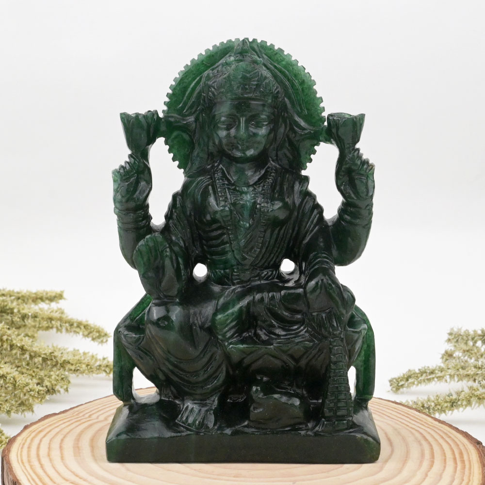 Green Jade Laxmi Idol - 833 gms