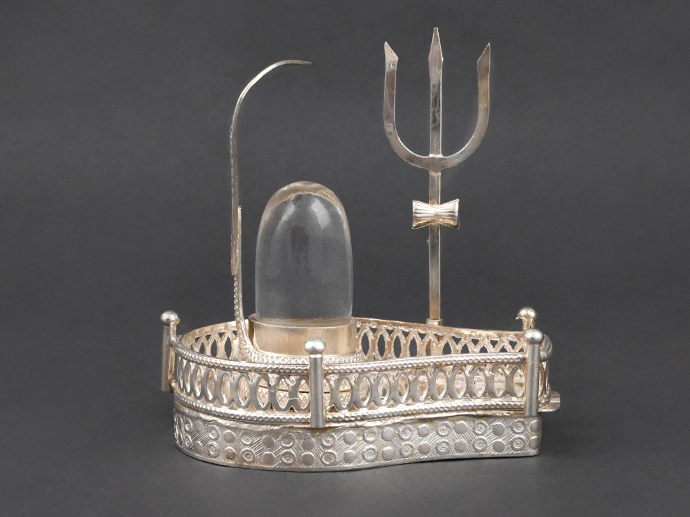 Sphatik Lingam in 925 Silver Jalhari Mahakaleshwar Design