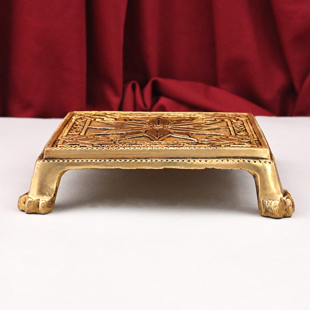 Brass Puja Chowki Pedestal for Idols
