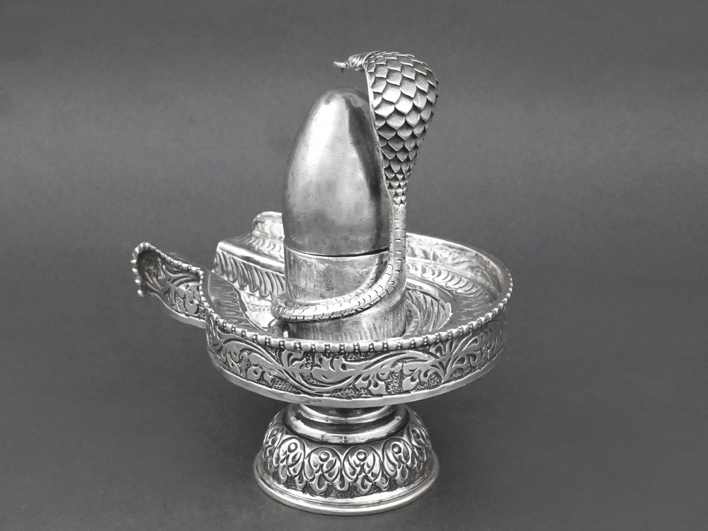 Magnificient 925 Silver Jalhari & Sheshnaag with Parad Lingam