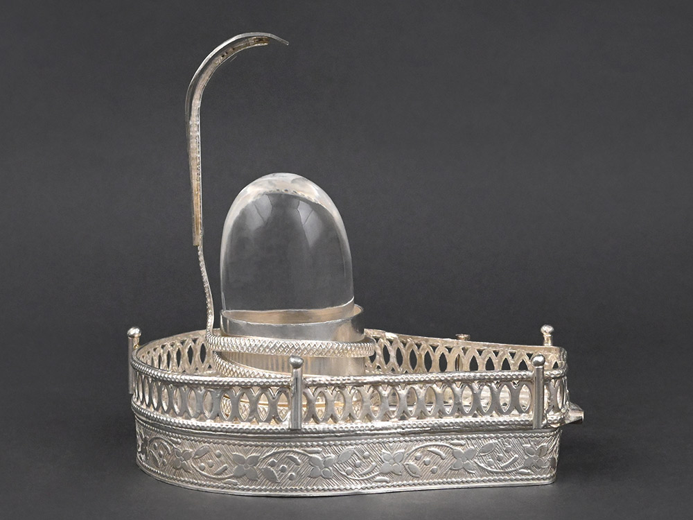 925 Silver Jalhari Mahakaleshwar Design with Sphatik Lingam
