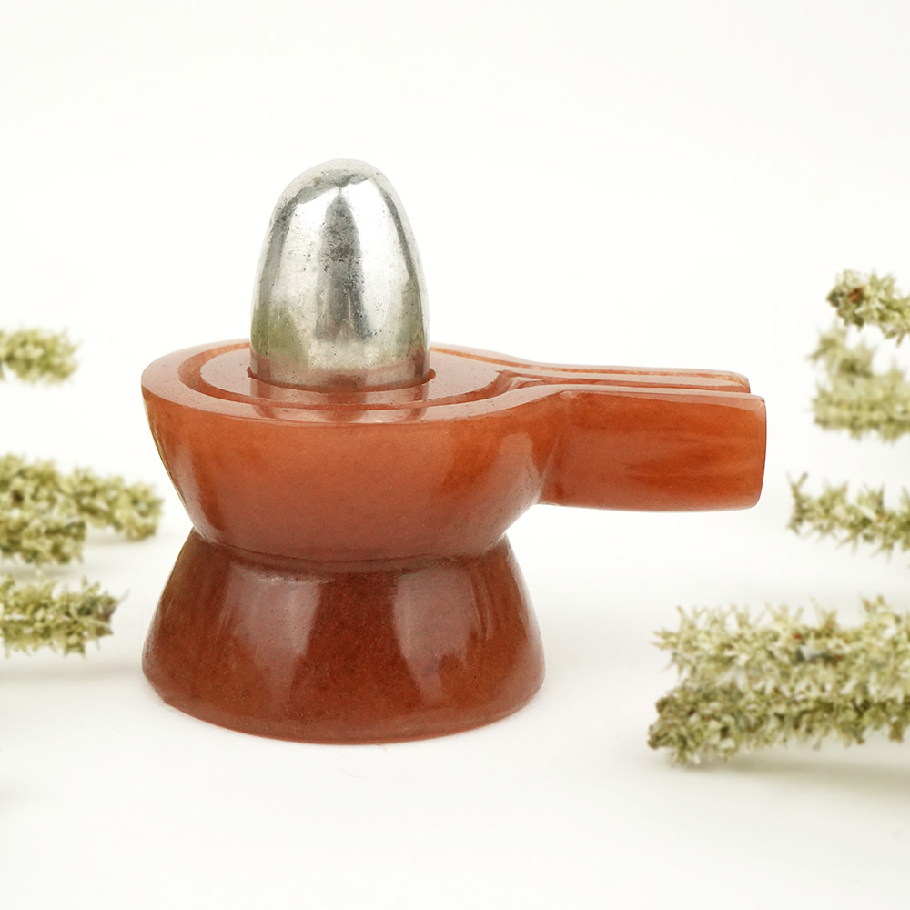 Parad Lingam in Red Jade Yoni Base Jalhari - 272 gms