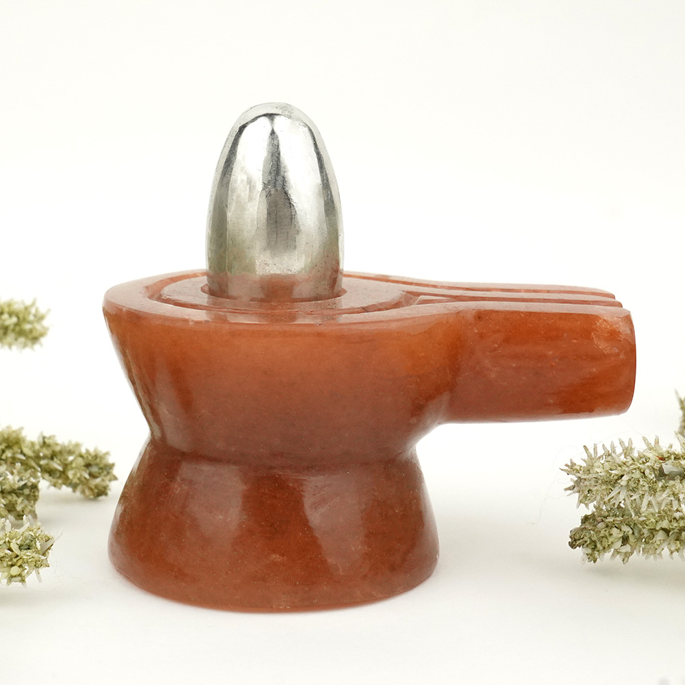 Parad Lingam in Red Jade Yoni Base - 321 gms