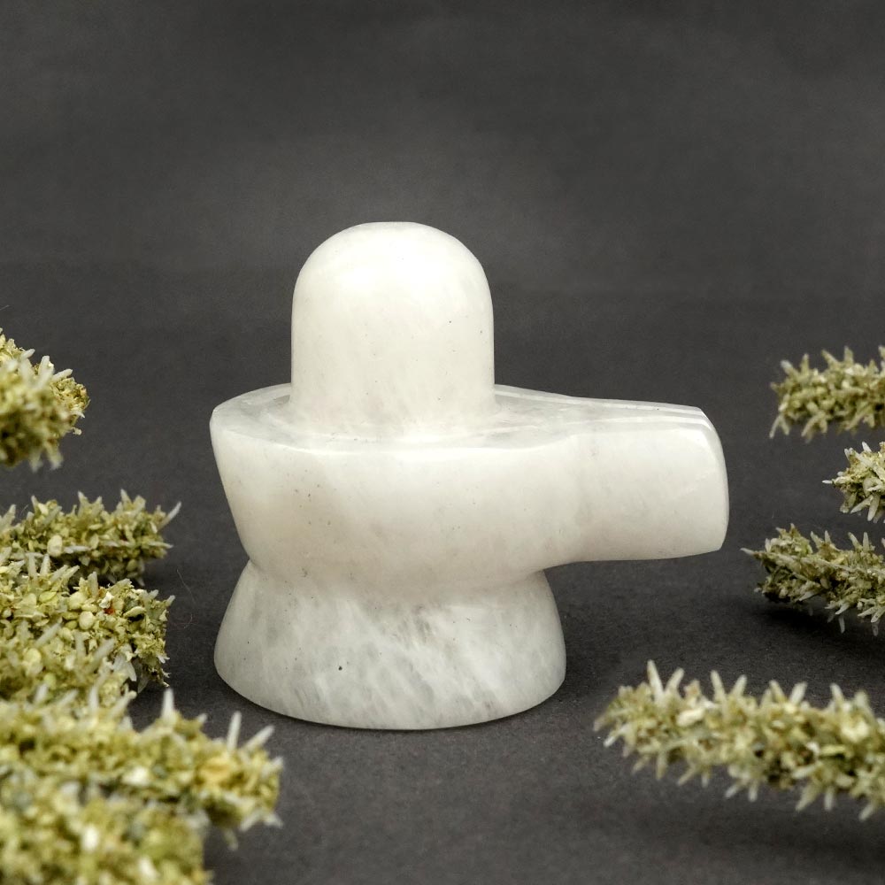 Snow Quartz Shivling - 75 gms