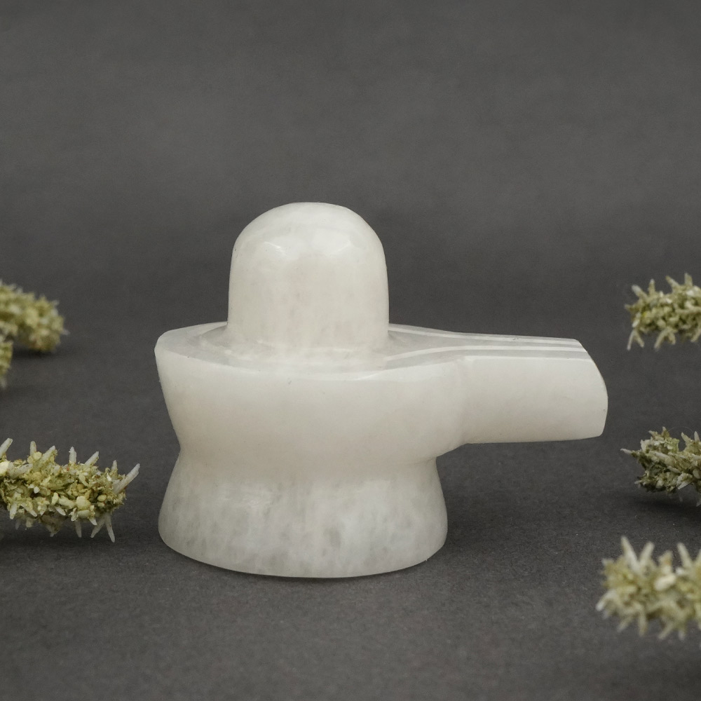 Snow Quartz Shivling - 74.5 gms