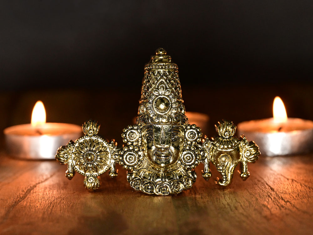 Balaji Face With Shankh & Chakra Ashtadhatu Idol