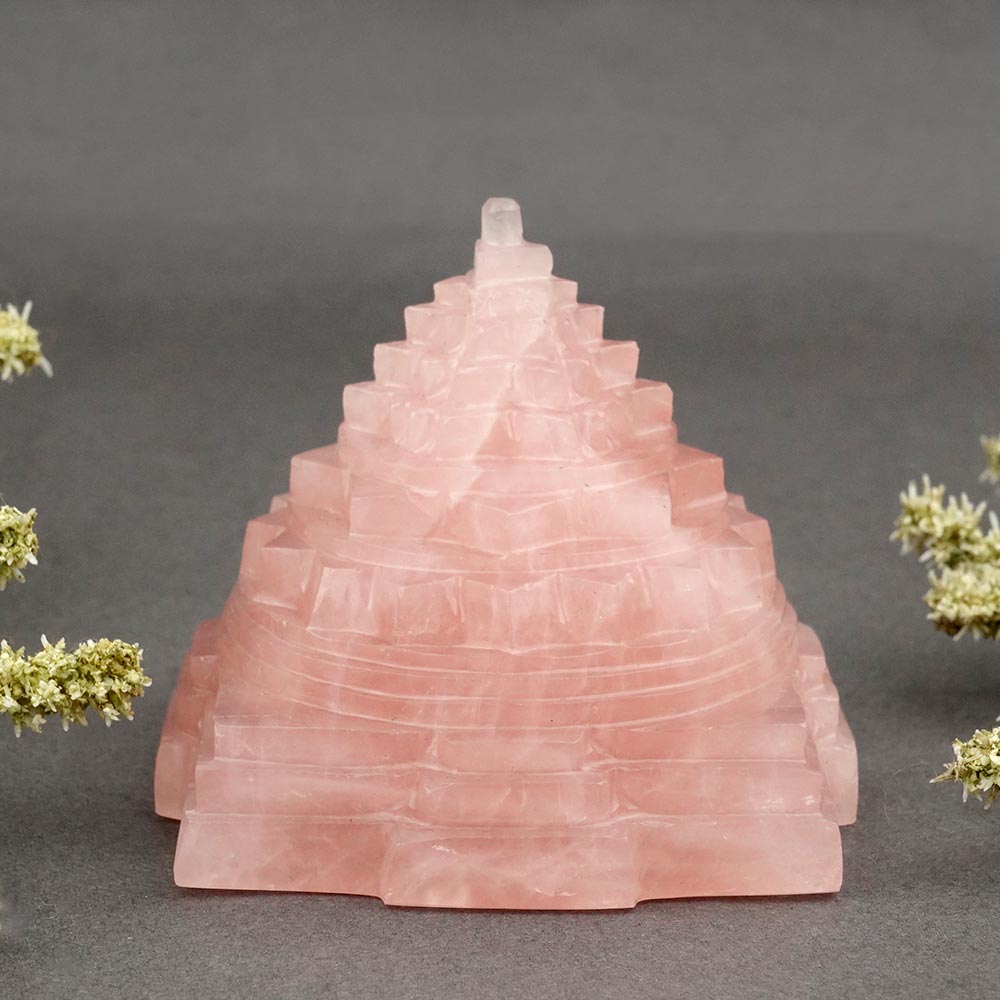 Rose Quartz Shree Yantra - 369 gms