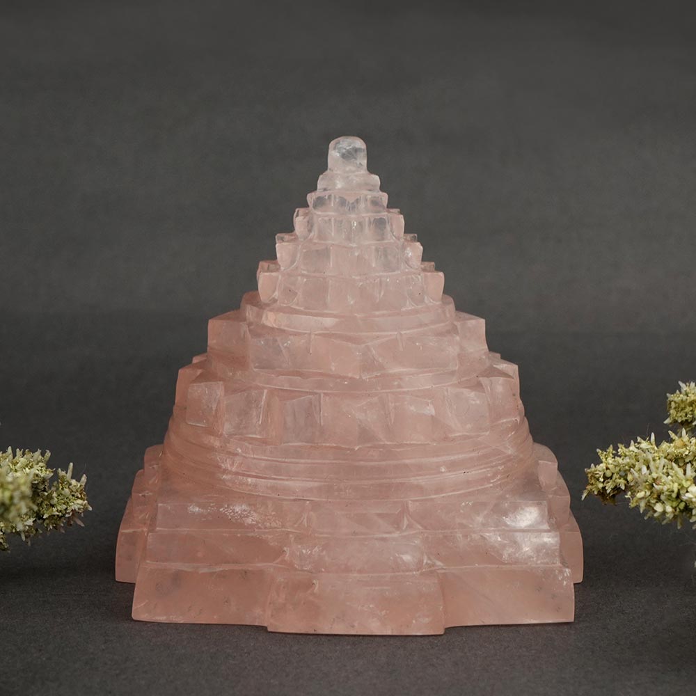 Rose Quartz Shree Yantra - 491 gms