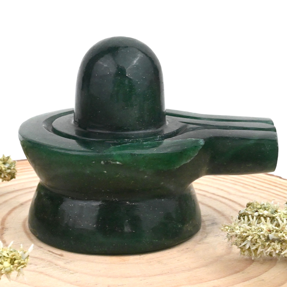 Green Jade Shivaling - 236 gms