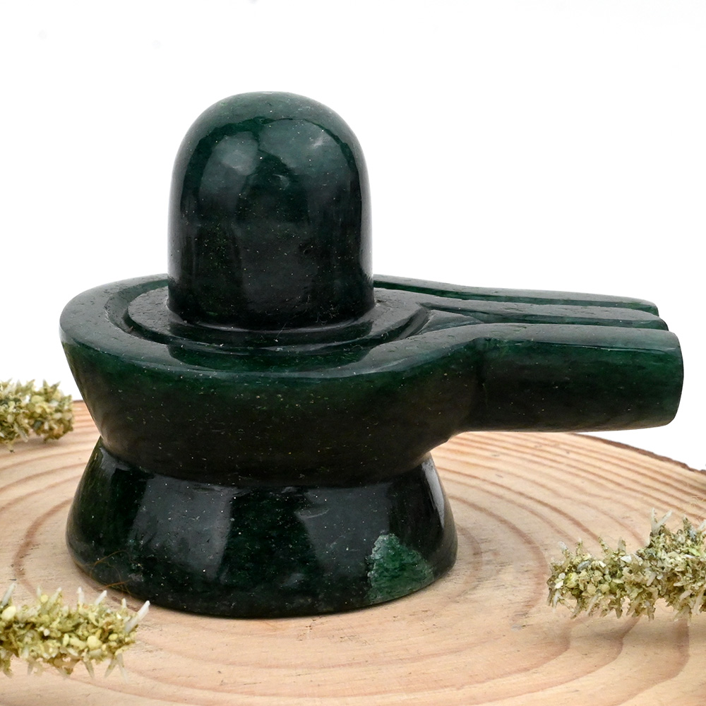 Green Jade Shivaling - 254 gms
