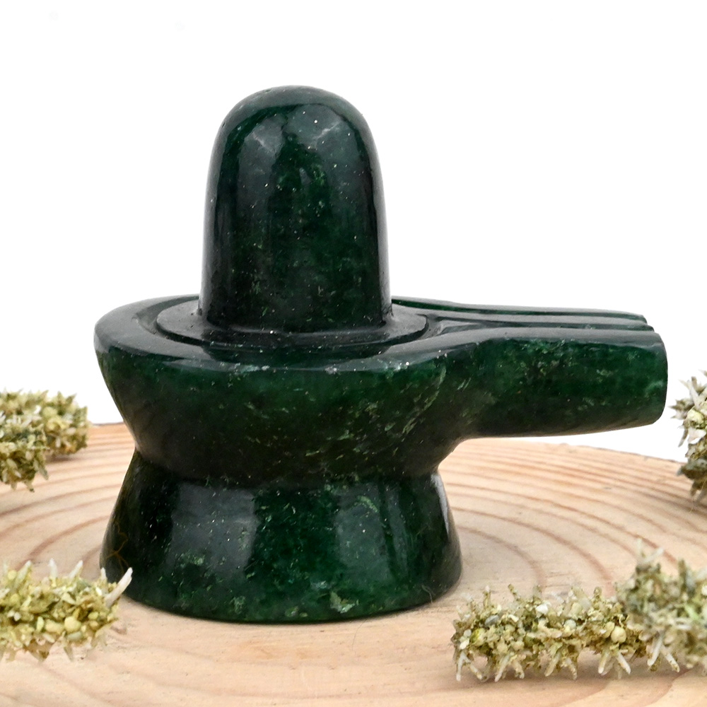 Green Jade Shivaling - 145 gms