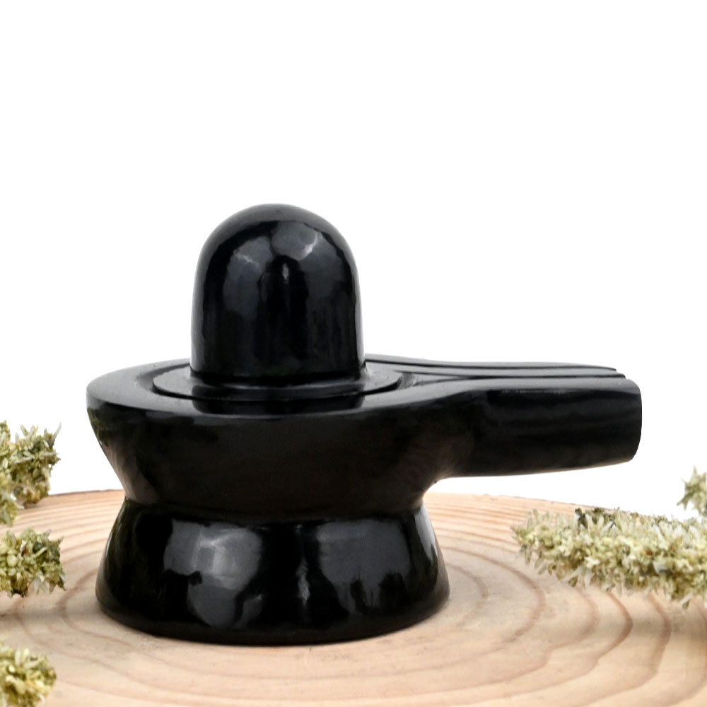 Black Agate Shivaling - 243 gms