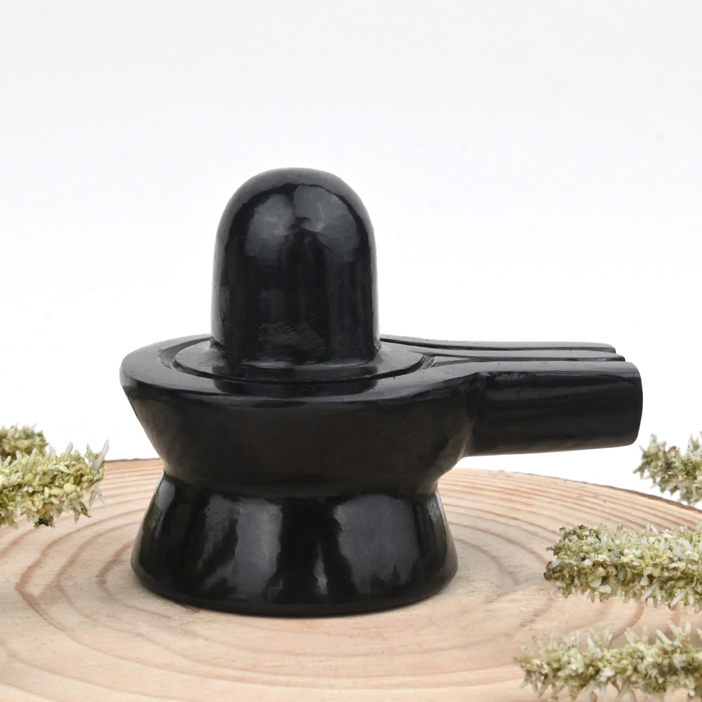 Black Agate Shivaling - 254 gms