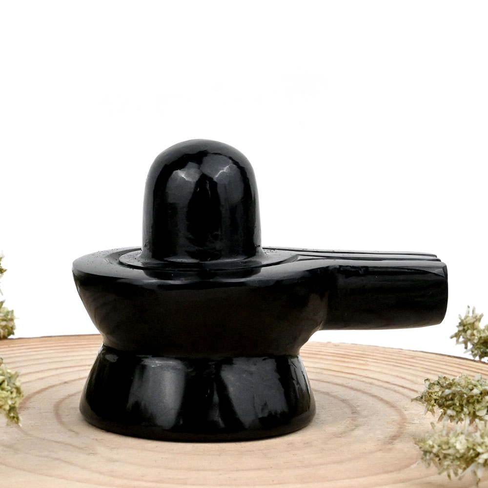 Black Agate Shivaling - 146 gms