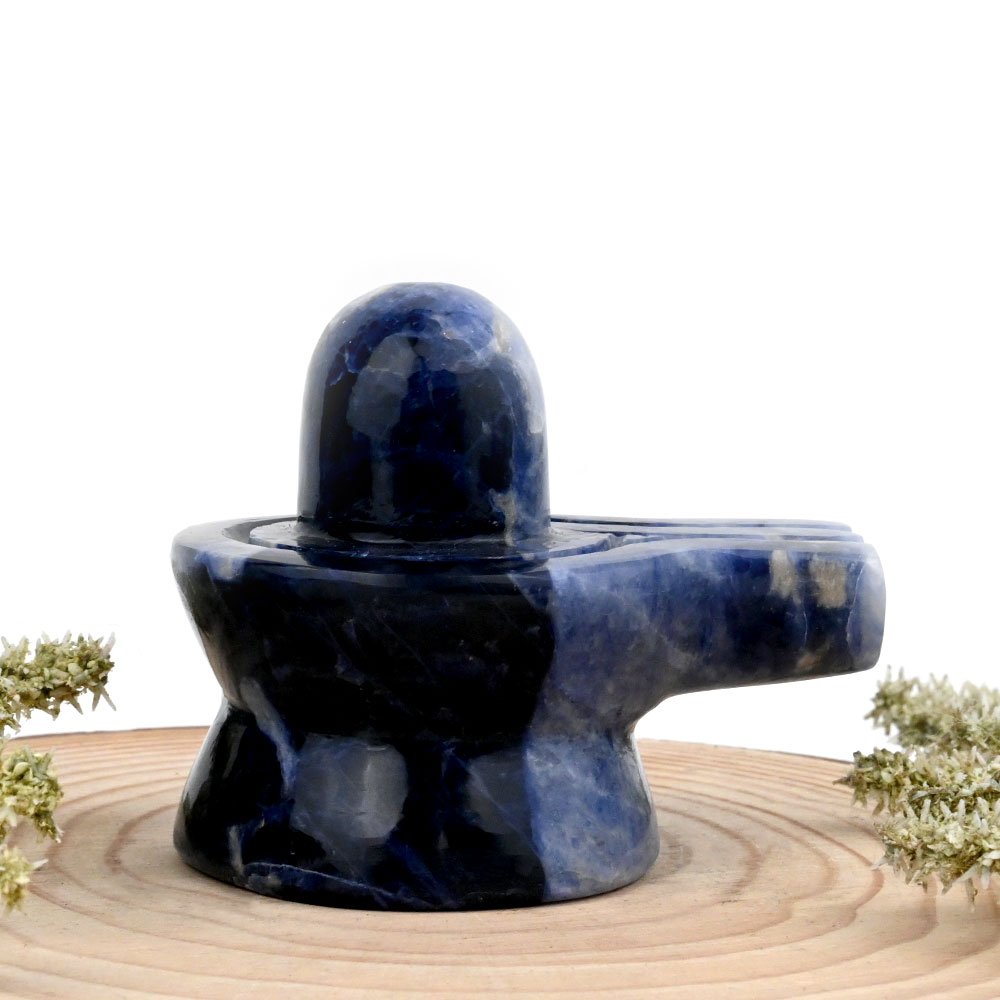 Blue Sodalite Shivaling - 224 gms