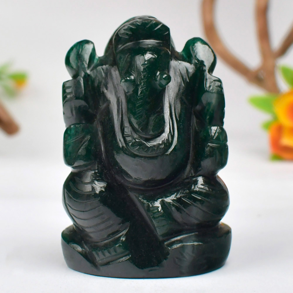Green Jade Ganesha - 168.75 gms